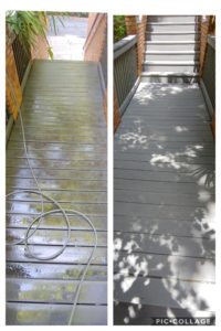 Have your porch and patio cleaned today! At Wilson Exterior Professional Cleaning Services we will remove all of the dirt and stains from your porch or patio, swings, railings, tables, and any other surfaces you need to be cleaned.
