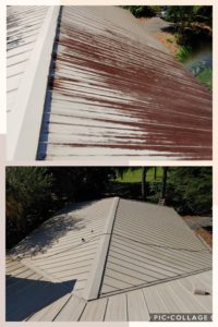 Wilson Exterior Cleaning specializes in a soft wash - low pressure cleaning process that uses a solution to wash away all of the mold, mildew, and dirt from the roof without causing any damage to the roof or granules!