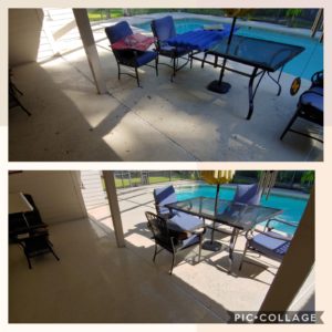 Don’t let dirt, mold, mildew, algae, and stains take away from relaxing by the pool! Call Wilson Exterior Cleaning today for a free estimate of our pool deck pressure cleaning services. We can clean all pool deck surfaces and screens and leave your pool deck looking brand new!