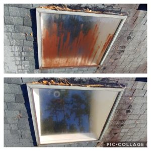 Wilson Exterior Cleaning specializes in a soft wash - low pressure cleaning process that uses a solution to wash away all of the mold, mildew, and dirt from the roof without causing any damage to the roof or granules!