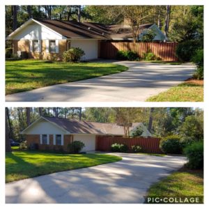 Using soft wash cleaning or pressure washing if necessary, using all proper procedures. Our custom cleaning detergents are mixed on site to suit your needs best for best House Washing cleaning.