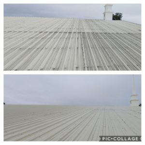 Wilson Exterior Cleaning specializes in a soft wash - low pressure cleaning process that uses a solution to wash away all of the mold, mildew, and dirt from the roof without causing any damage to the roof or granules!