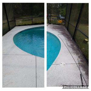 Don’t let dirt, mold, mildew, algae, and stains take away from relaxing by the pool! Call Wilson Exterior Cleaning today for a free estimate of our pool deck pressure cleaning services. We can clean all pool deck surfaces and screens and leave your pool deck looking brand new!