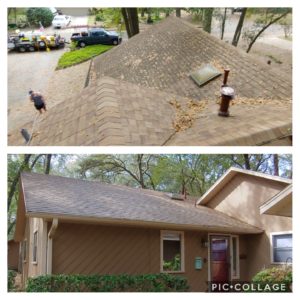 Wilson Exterior Cleaning specializes in a soft wash - low pressure cleaning process that uses a solution to wash away all of the mold, mildew, and dirt from the roof without causing any damage to the roof or granules!