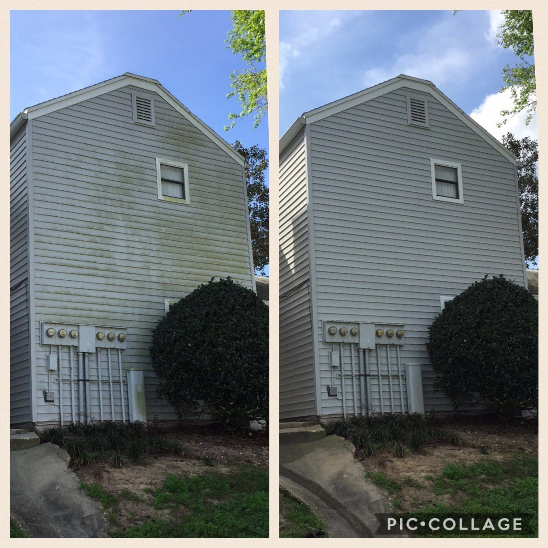 Using soft wash cleaning or pressure washing if necessary, using all proper procedures. Our custom cleaning detergents are mixed on site to suit your needs best for best House Washing cleaning.