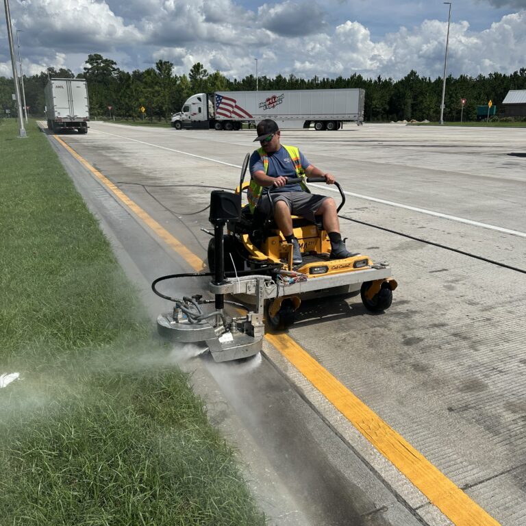 Specialized concrete curb cleaning - fast & efficient
